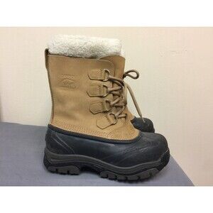 SOREL CARIBOU NL1004-280 LEATHER LACE UP WATERPROOF WINTER SNOW BOOTS WOMEN SZ 7